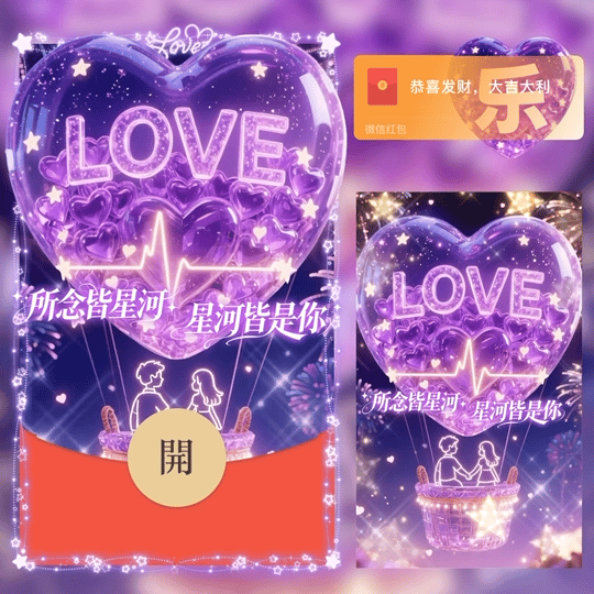 【红包封面】【乐】/所念皆星河/情人节套图/LM