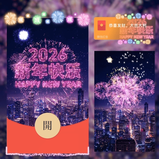 【红包封面】2026新年快乐烟花/跨年/LM