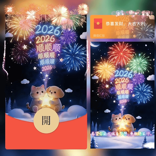 【红包封面】2026顺顺顺 可爱烟花/bz