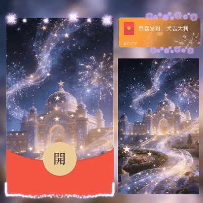【红包封面】飘渺城堡烟花/所念皆星河/ln