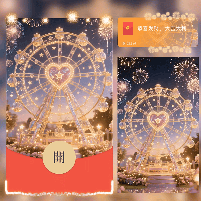 【红包封面】金色摩天轮烟花/往后余生都是你/ln