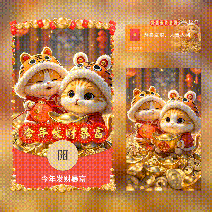 【红包封面】今年发财暴富/新版动态/xn