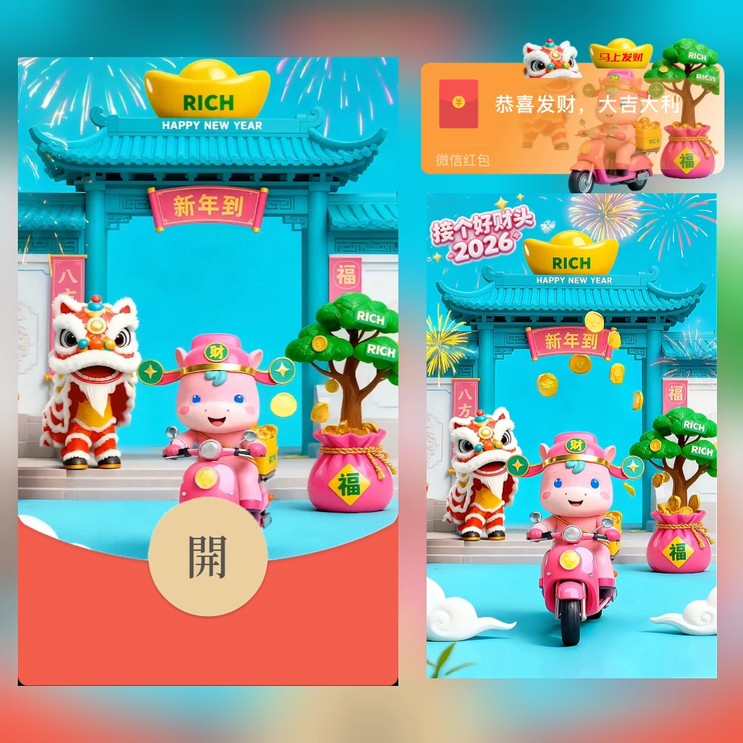 【红包封面】2026新年到发大财