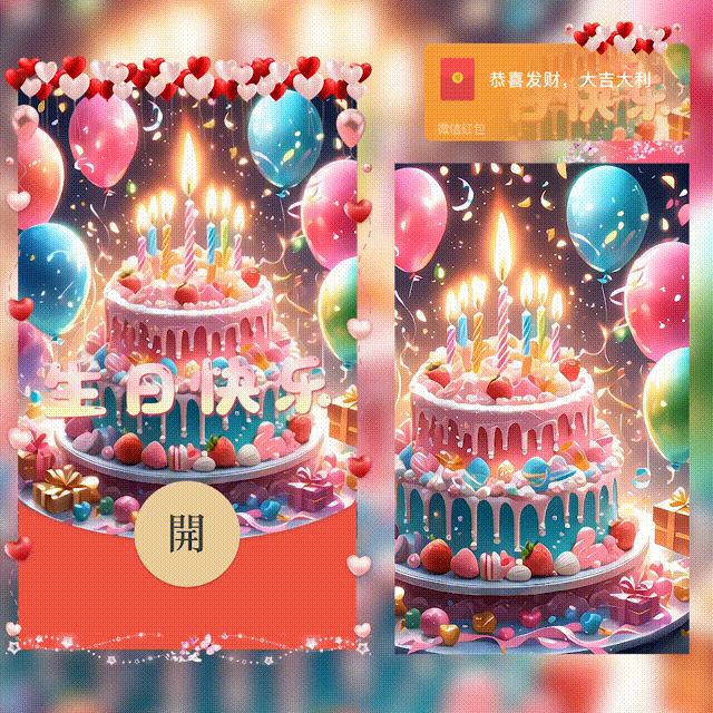 【红包封面】生日快乐/新版动态/hs