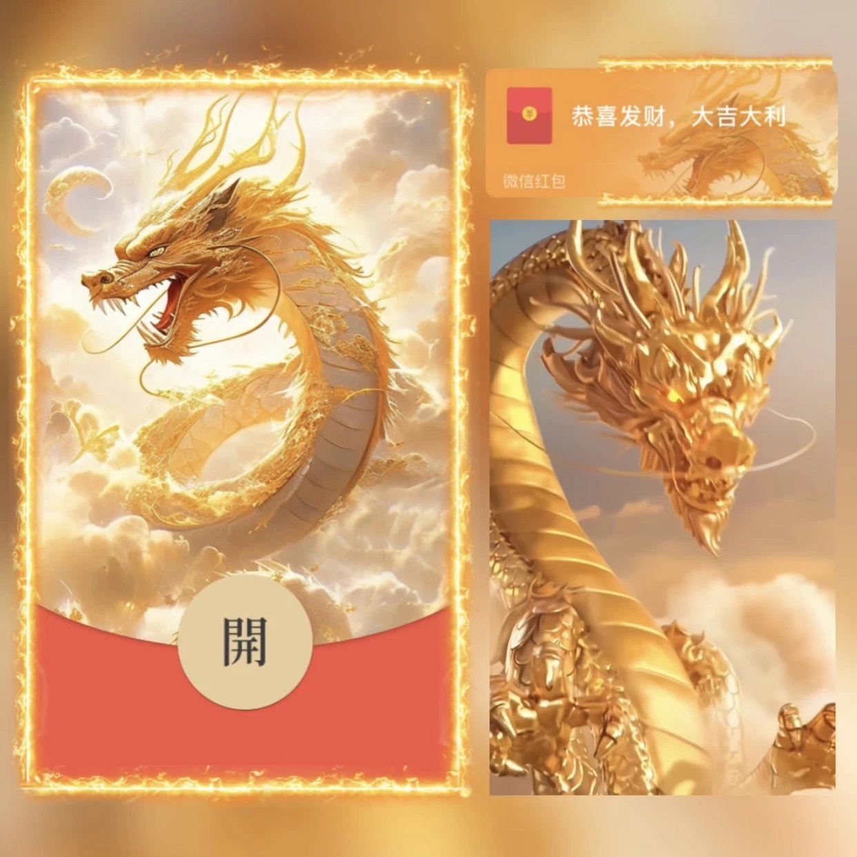 【红包封面】金龙飞天-Yc