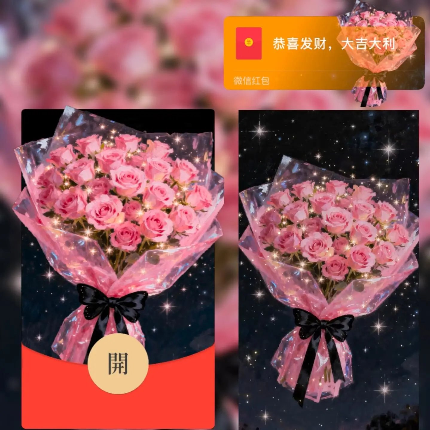 【红包封面】星空玫瑰/520七夕情人节浪漫告白/qiqi