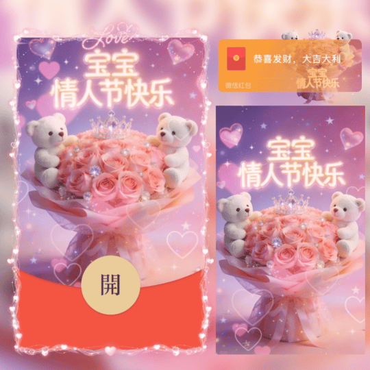 【红包封面】宝宝情人节快乐1/nn