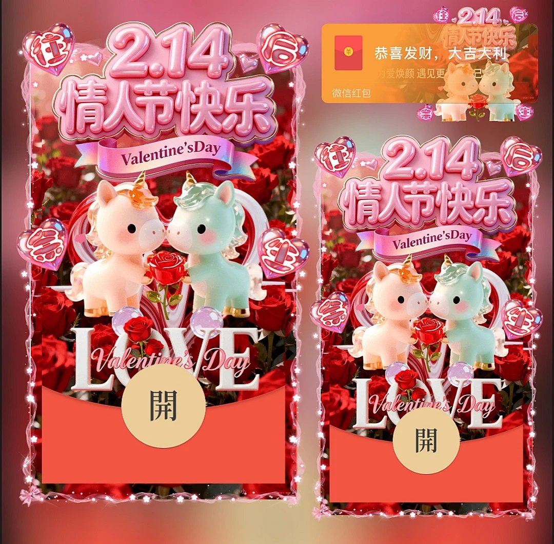【红包封面】马年情人节快乐ds