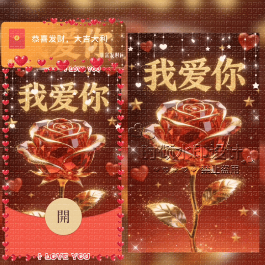 【红包封面】情人节/红玫瑰/我爱你/sq