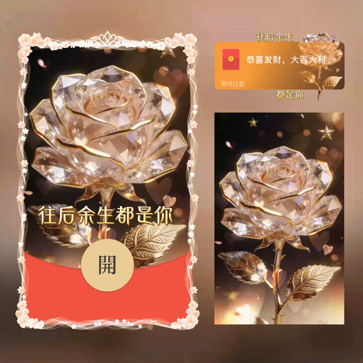 【红包封面】香槟玫瑰-往后余生都是你/xn