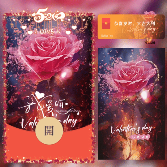 【红包封面】我爱你爱情玫瑰/情人节快乐/ln