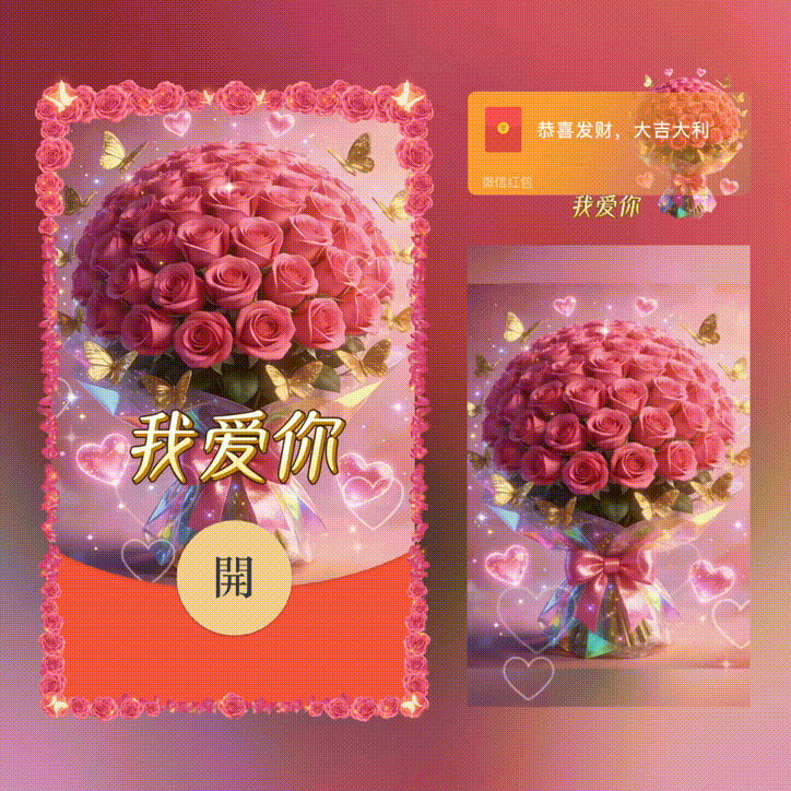 【红包封面】我爱你/情人节快乐/xn