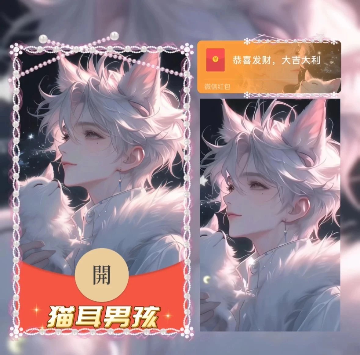 【红包封面】猫耳男孩