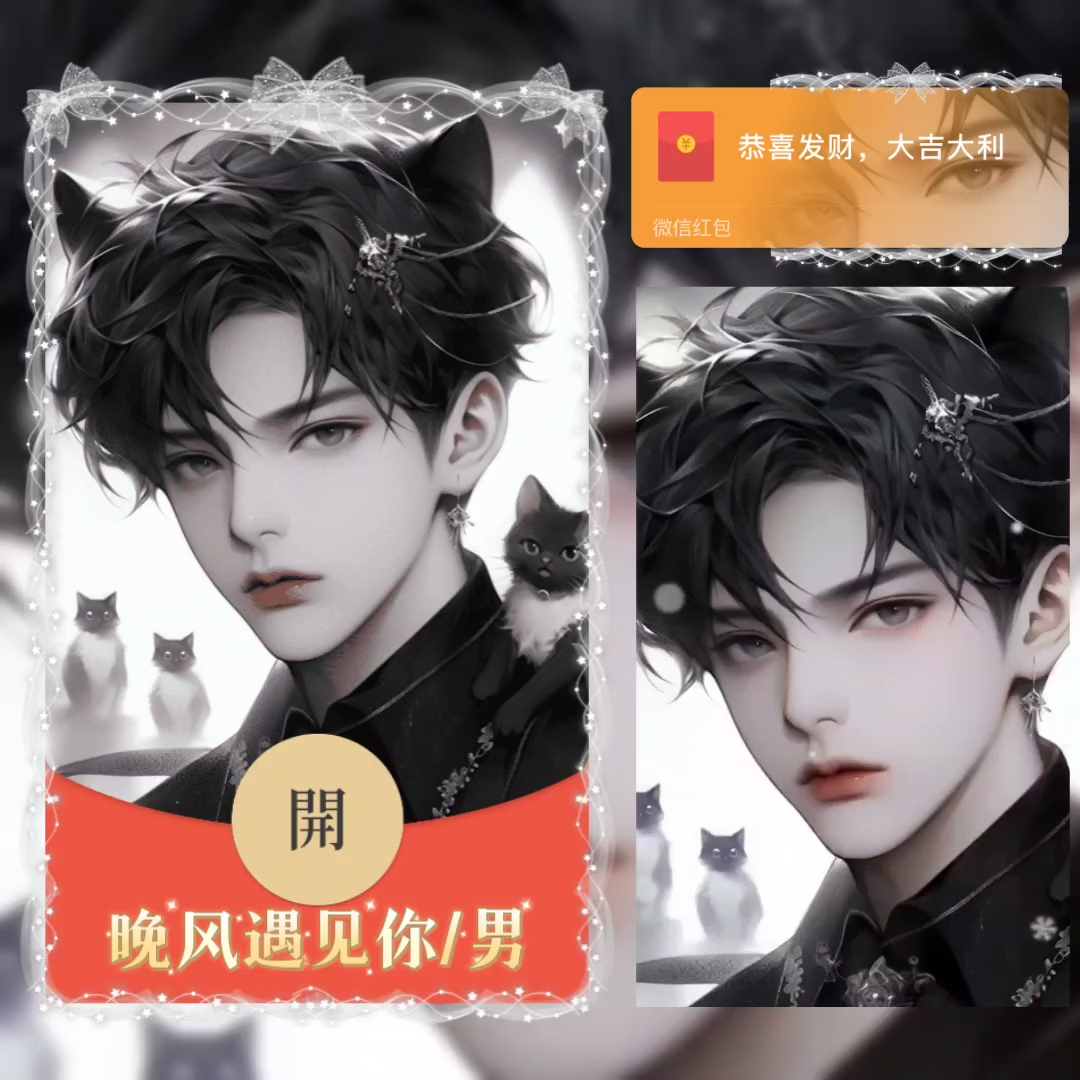 【红包封面】晚风遇见你/男/la