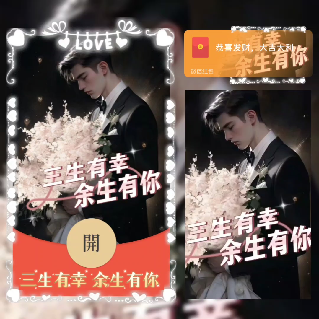 【红包封面】三生有幸 余生有你/la