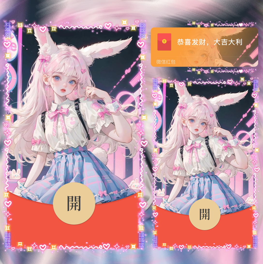 【红包封面】卡哇伊兔女孩/la