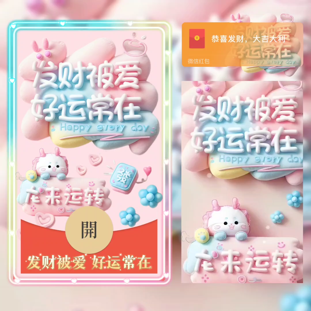 【红包封面】发财被爱 好运常在/la