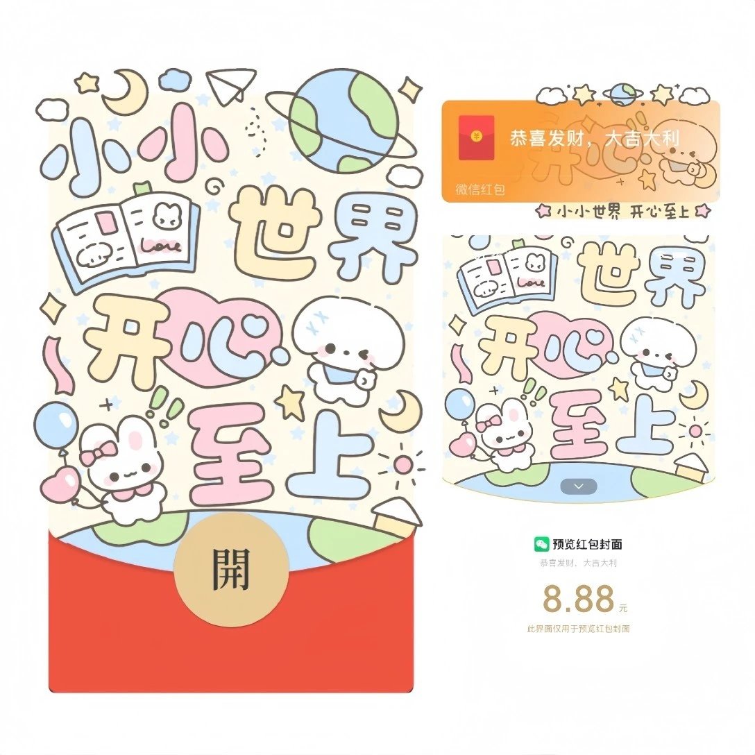 【红包封面】小小世界开心至上/静态/cb