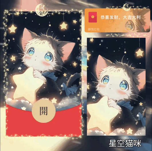 【红包封面】星空猫咪/bao