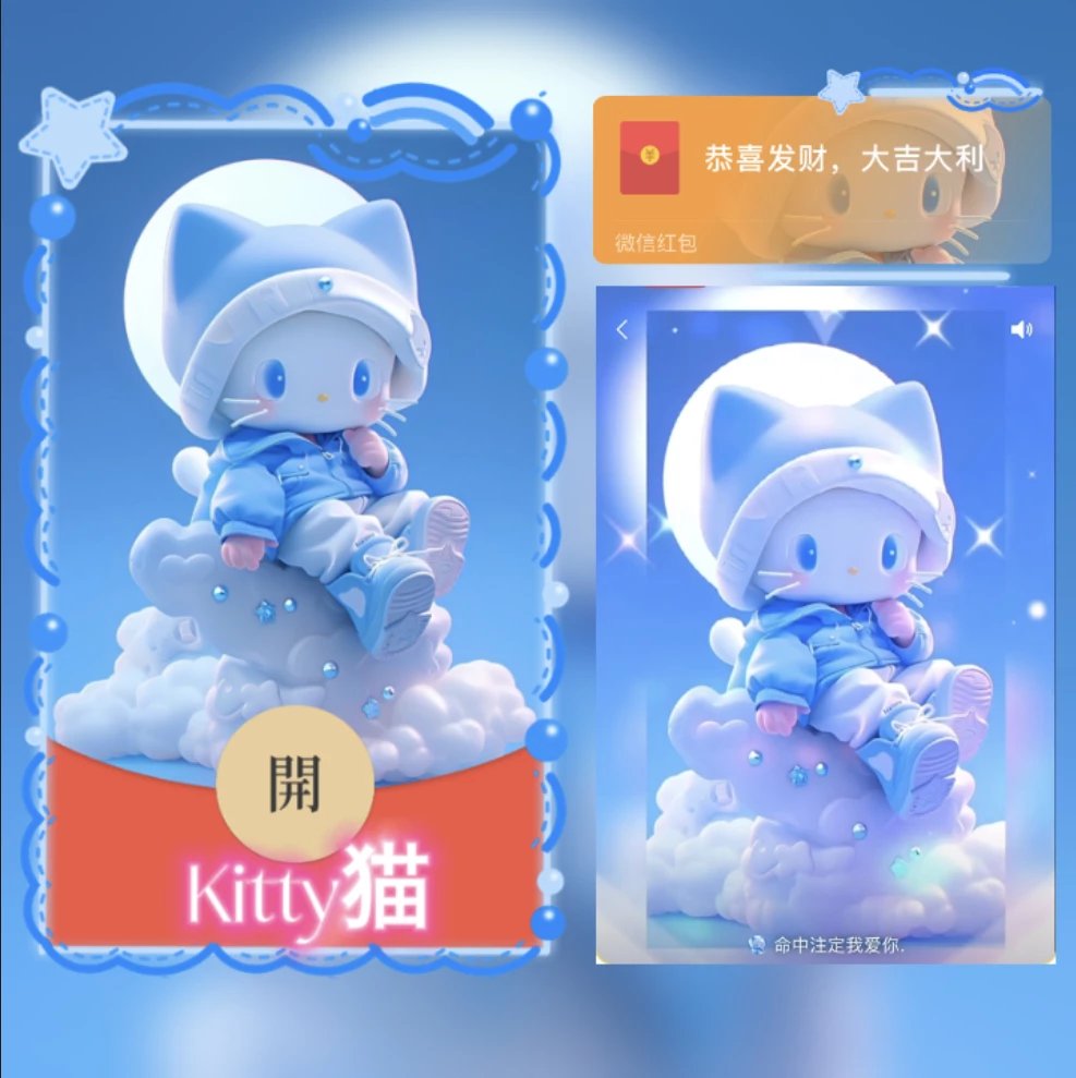【红包封面】蓝色Kitty 猫/yj