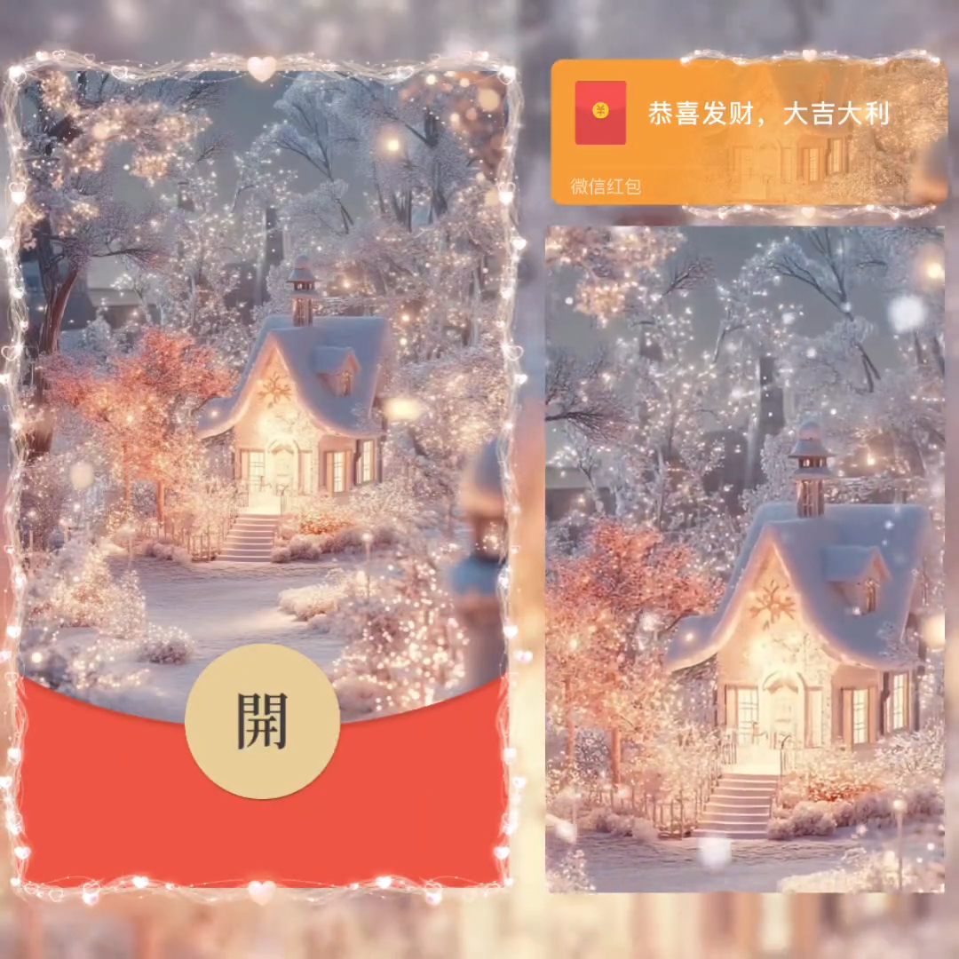 【红包封面】雪中小屋/didi