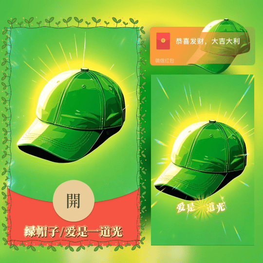 【红包封面】绿帽子/爱是一道光tao