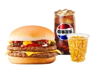 肯德基 | 汁汁双层嫩牛堡（美式风味)+玉米杯+中可