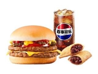 肯德基 | 汁汁双层嫩牛堡（美式风味)+红豆派+中可