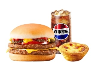 肯德基 | 汁汁双层嫩牛堡（美式风味)+葡式蛋挞+中可