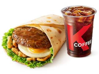肯德基 | 大饼卷黑椒牛肉蛋+冰美式中