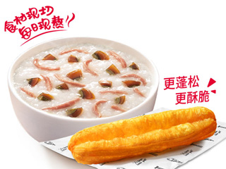 肯德基 | 皮蛋瘦肉粥+油条