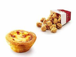 肯德基 | 劲爆鸡米花(小)+葡式蛋挞