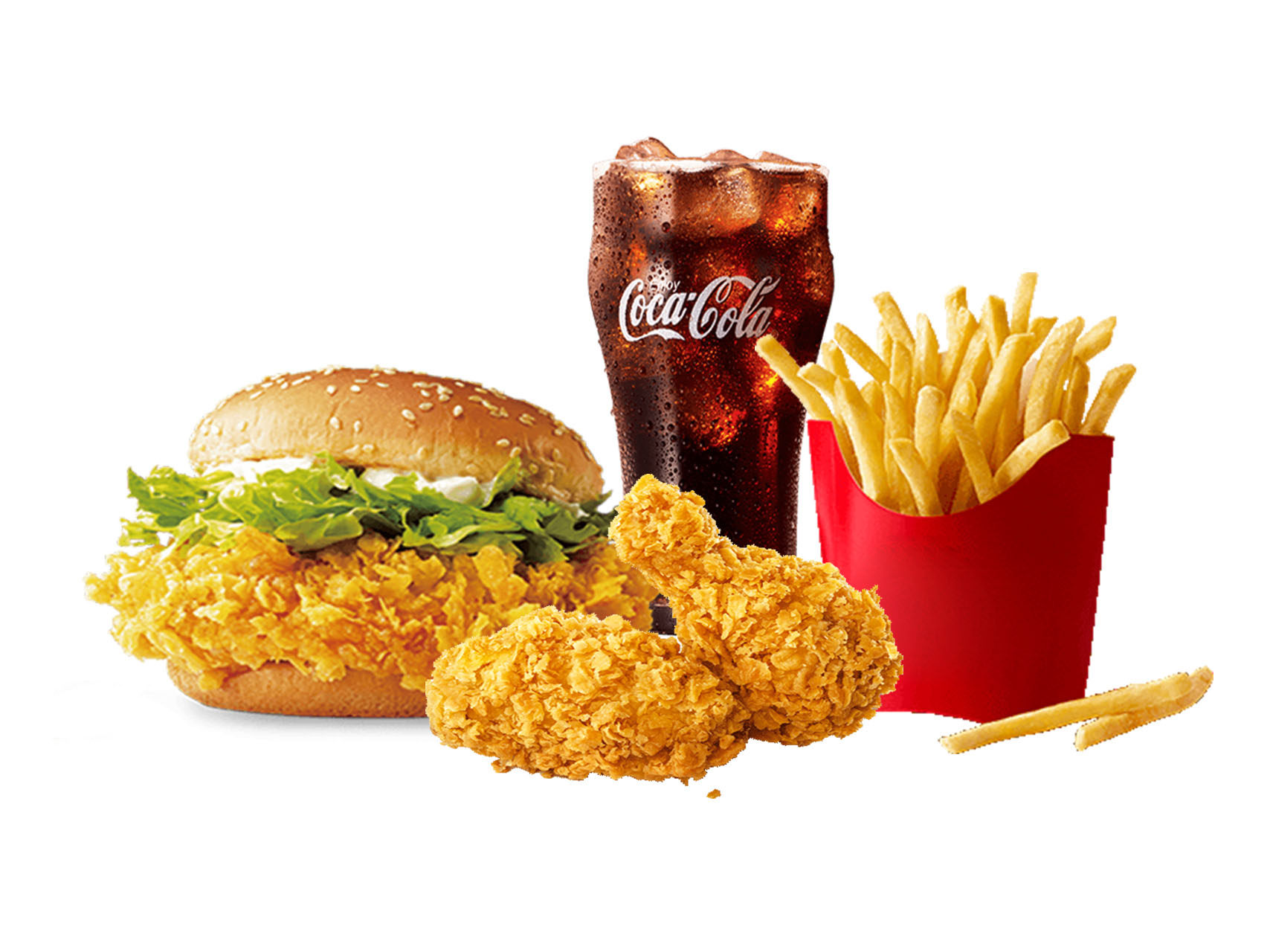 麦当劳 | 麦辣鸡腿堡四件套(辣翅中薯版)