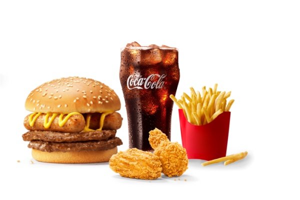 麦当劳 | 不素之霸双层牛堡四件套(辣翅中薯版)